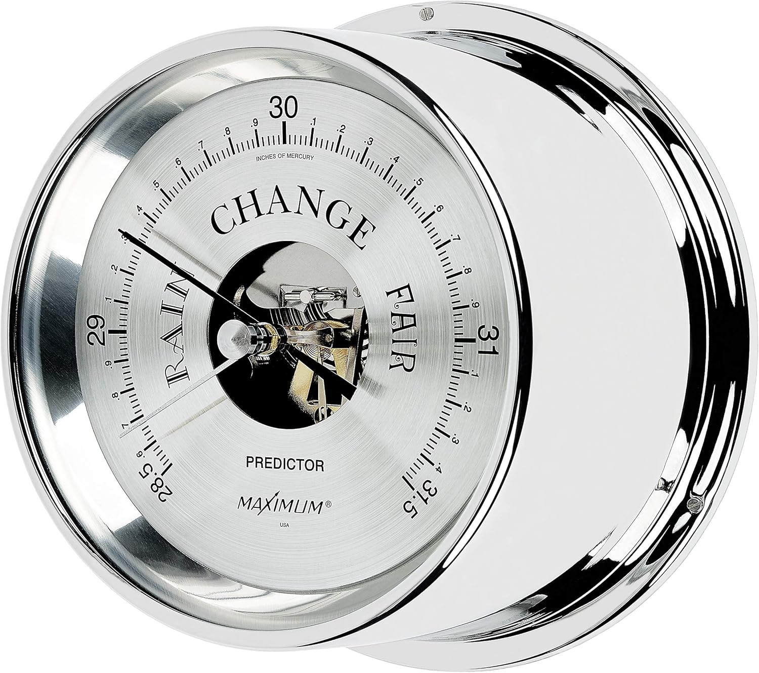 MaXimum Predictor Barometer - Brass Case, Silver Dial