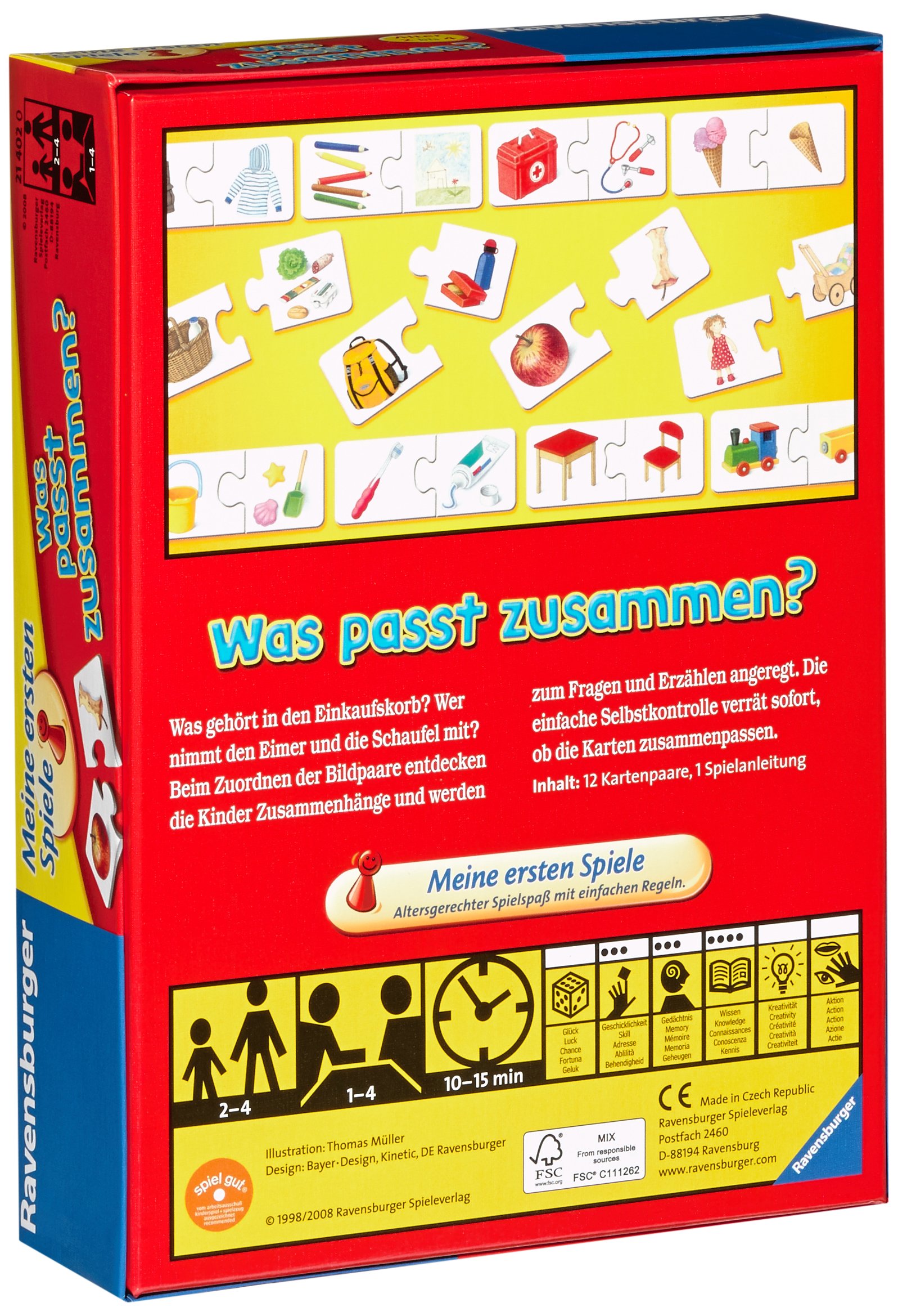 Ravensburger Hase Hüpf! Gra Planszowa, Od 2 Lat & Co do siebie pasuje?: Patrz, pytaj i odkrywaj