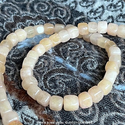 Miniatura 9 de Artsy Crafts - Cuentas de cubo cuadrado de morganita natural de 0.315 pulgadas (0.315 in), cuentas de piedras preciosas para hacer joyas, pulseras,