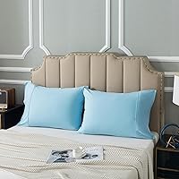 Vista 46 de H Household - Funda de almohada 100% algodón jersey - Ligera, cómoda, súper suave y transpirable, fundas de almohada tejidas en hilado con cierre