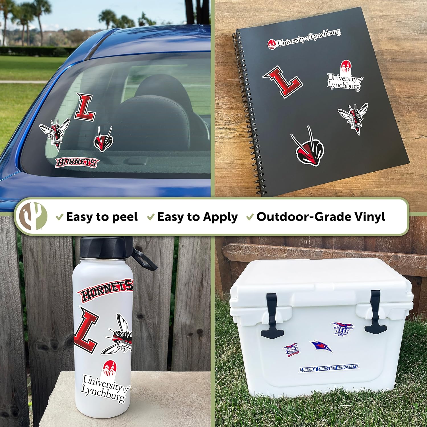 Desert Cactus University of Lynchburg Sticker Hornets Vinyl Decals Laptop Water Bottle Car Scrapbook T2 (Type 2) - Image 2
