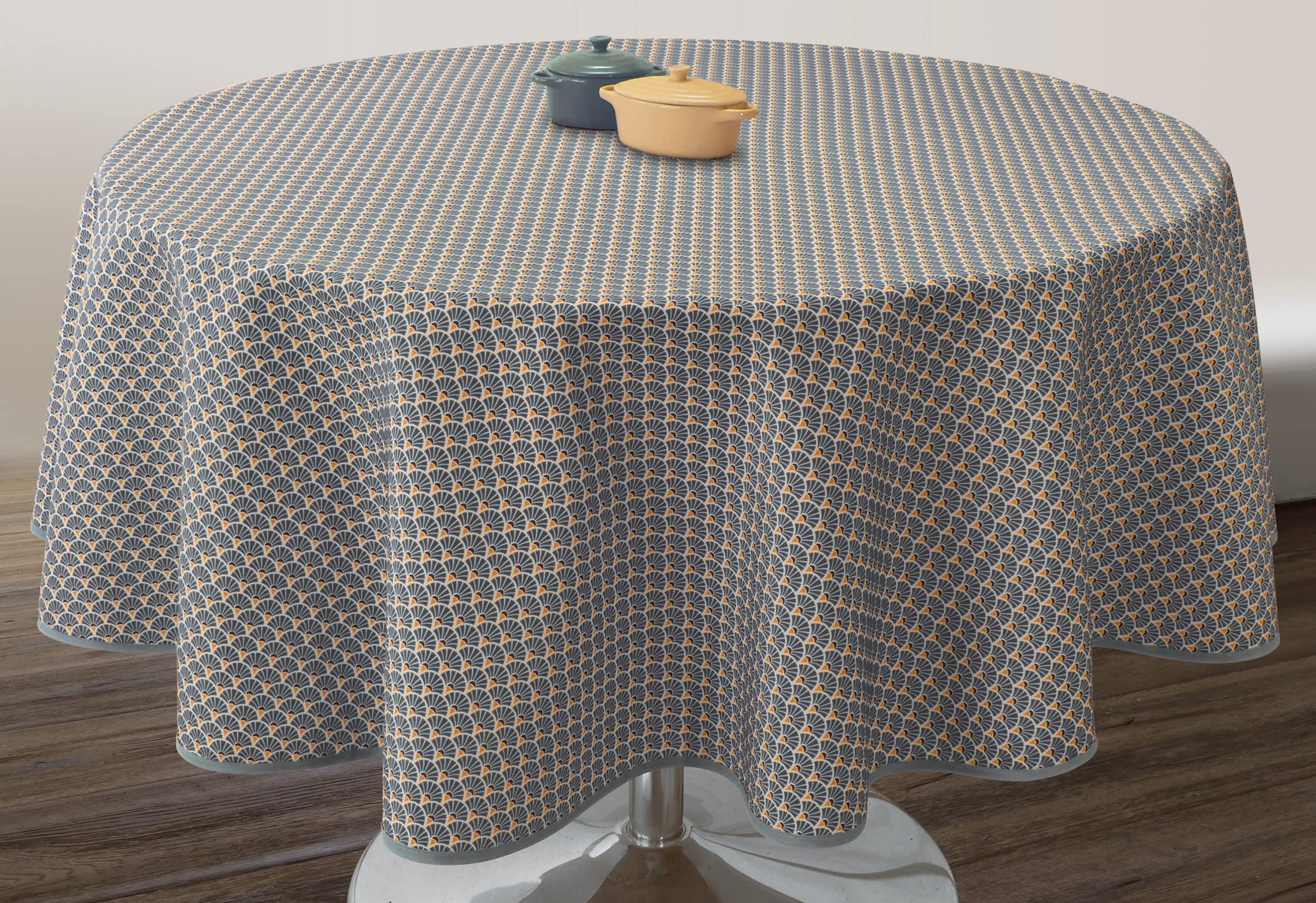 Le Linge De Jules Runde Tischdecke – Schmutzabweisend, Wasserabweisend, 160 Cm, Clarence-Design