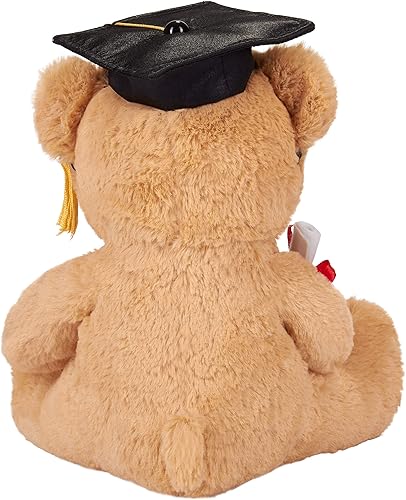 Miniatura 6 de BRUBAKER Oso de peluche de peluche con gafas, diploma y gorra académica cuadrada, juguete de peluche para graduación, escuela secundaria o