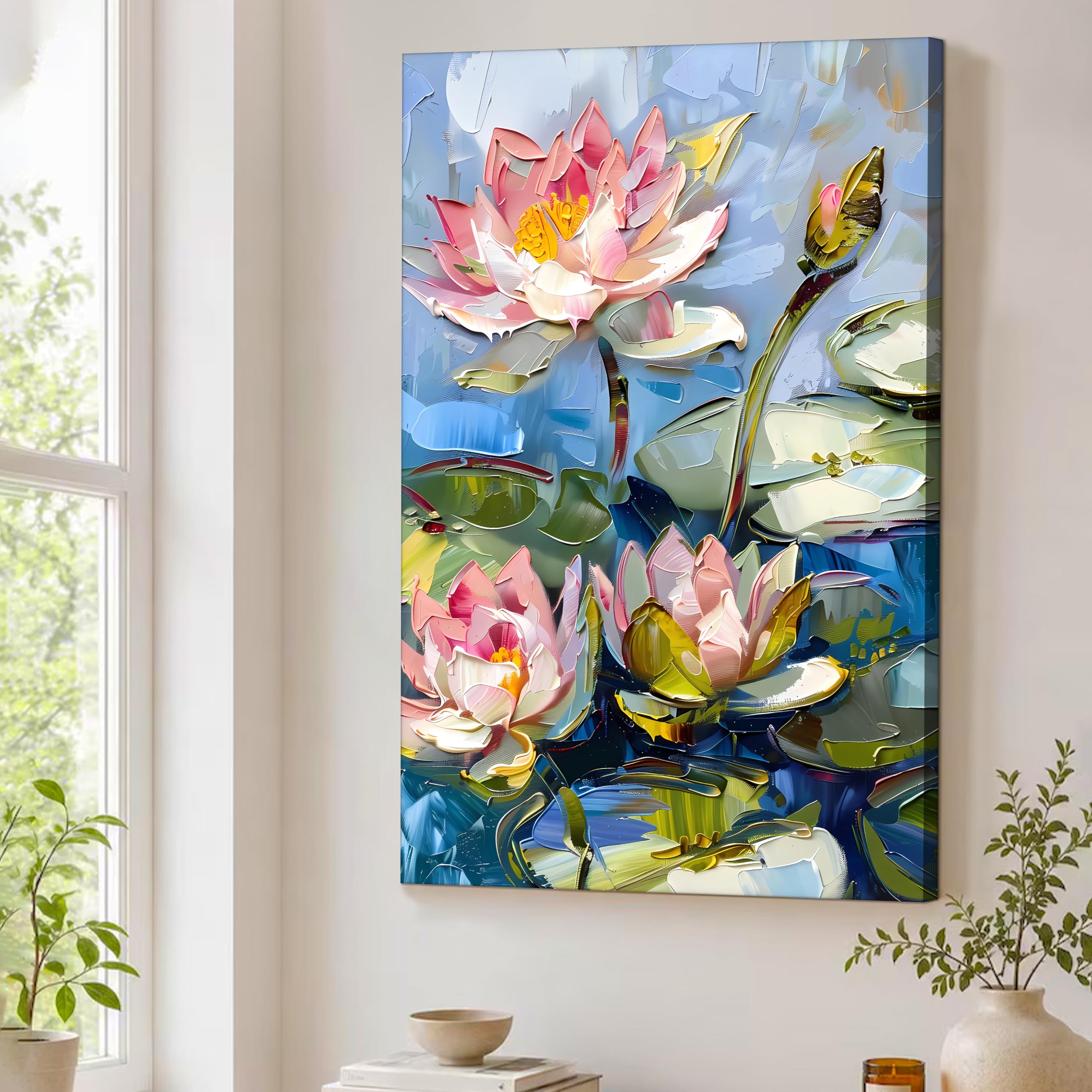 Textured Floral Canvas Art - Nature Wall Decor -16