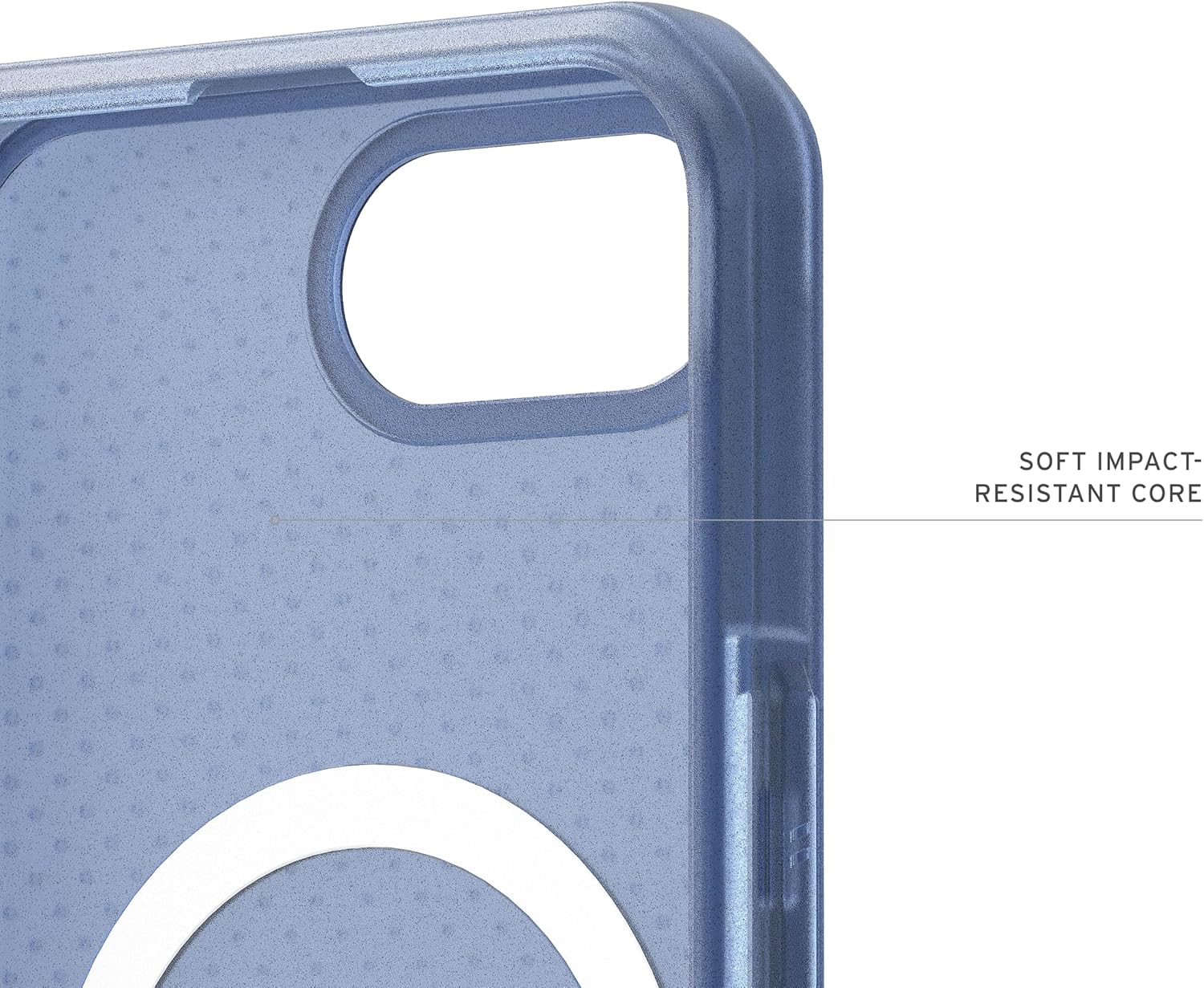 URBAN ARMOR GEAR UAG Designed for iPhone 17e / iPhone 16e Case Dot - Compatible with MagSafe Rugged Lightweight Textured Clear Military Grade Drop Proof Protective Cover, Cloud Blue