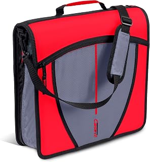 Case-it Zipper Binder | 3-Inch O-Rings | 600-Sheet | D-146 Fire Engine Red