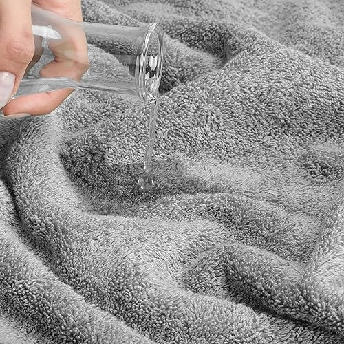 Miniatura 6 de Cotton Paradise - Set de 6 toallas 100% de algodón turco, 2 toallas de baño, 2 de mano y 2 toallas pequeñas, suaves y absorbentes, color gris claro