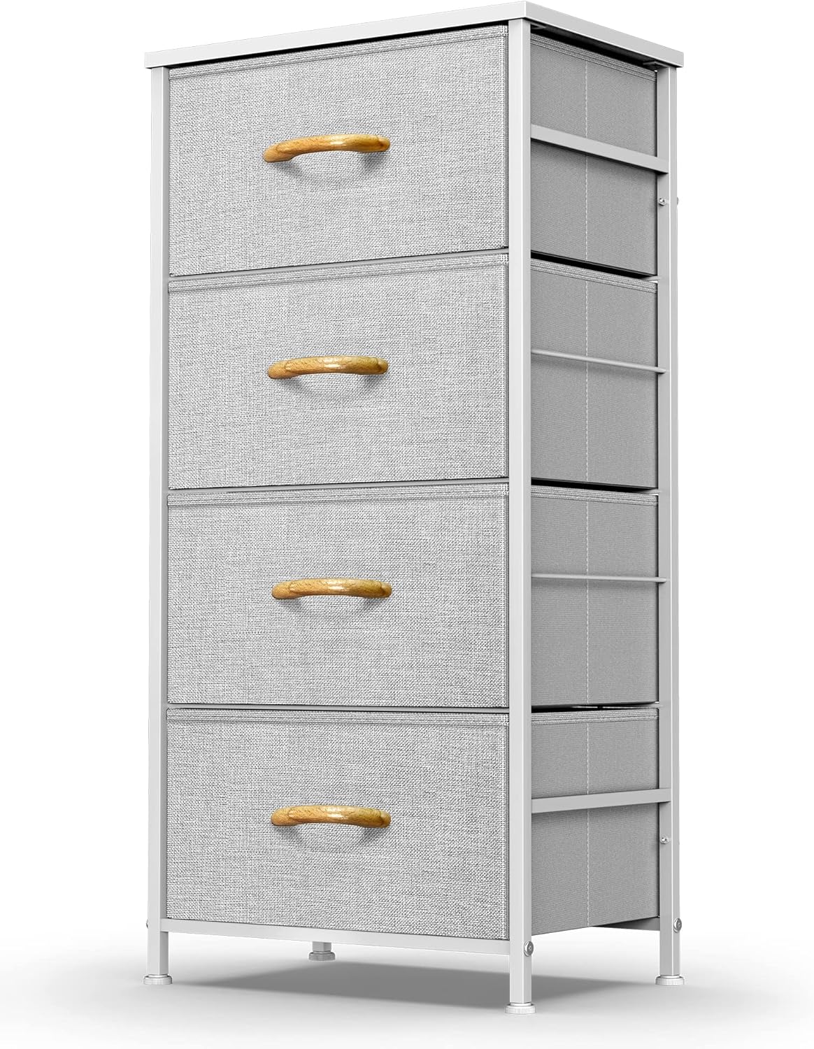 ROMOON Dresser for Bedroom, Fabric Dresser with 4 Drawers, Chest of Drawers with Sturdy Steel