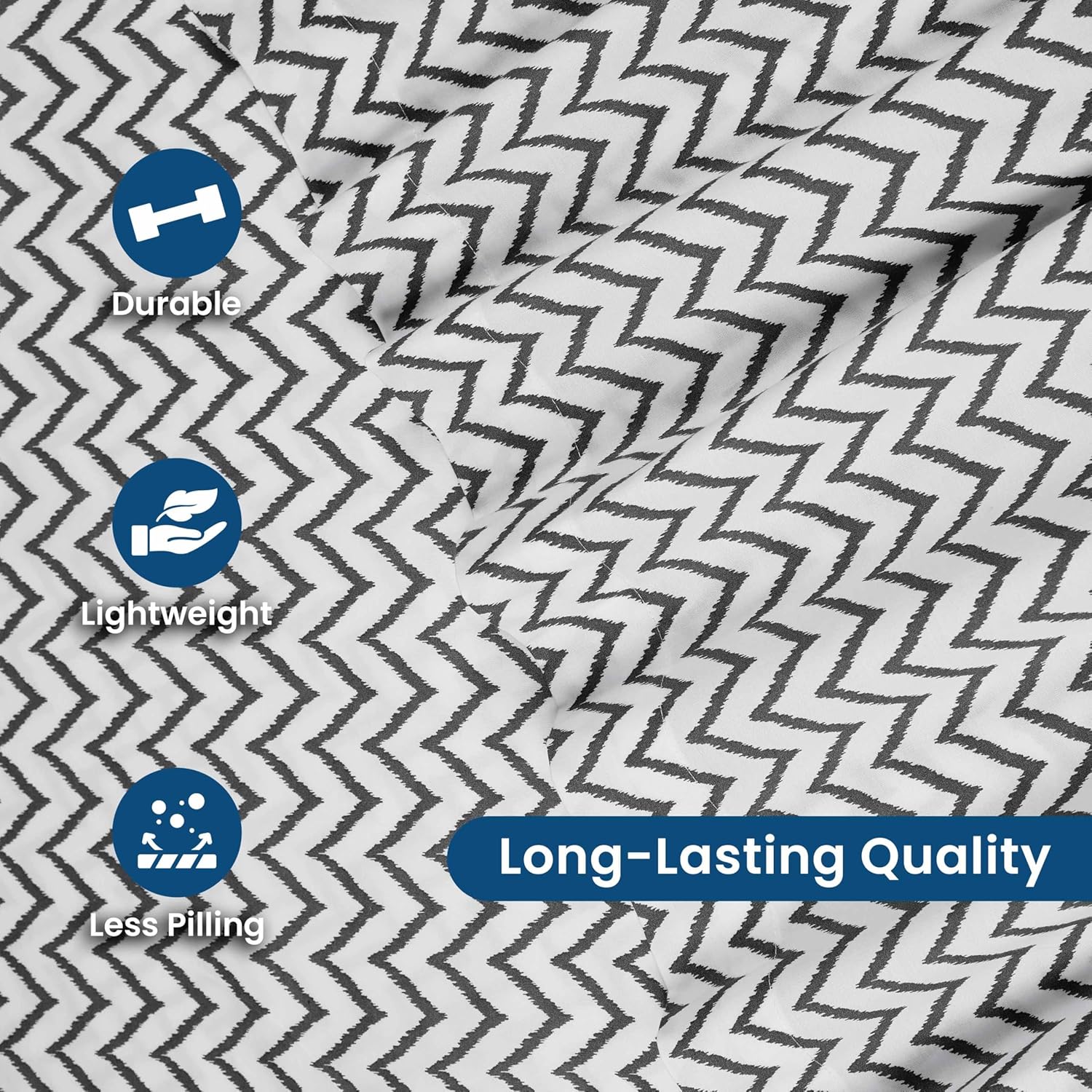 Queen Chevron Cotton Polyester Sheet Set for Kids