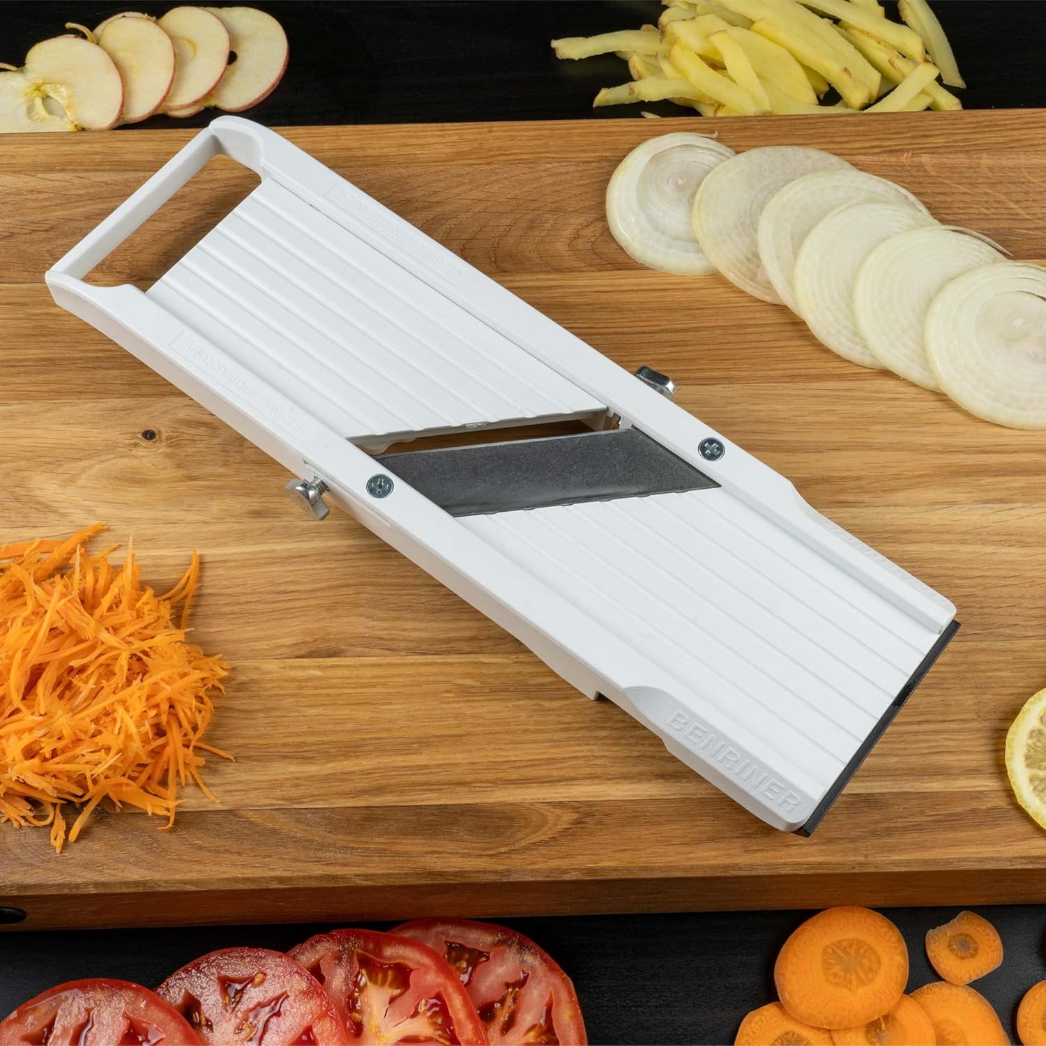 Benriner Mandoline Slicer, with 4 Japanese Stainless Steel Blades, BPA Free, New Model