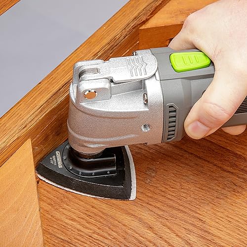 Miniatura 8 de Genesis Herramienta oscilante multiherramienta oscilante de 3.5 amperios con ángulo de oscilación de 3.7°, 6 velocidades variables con juego de