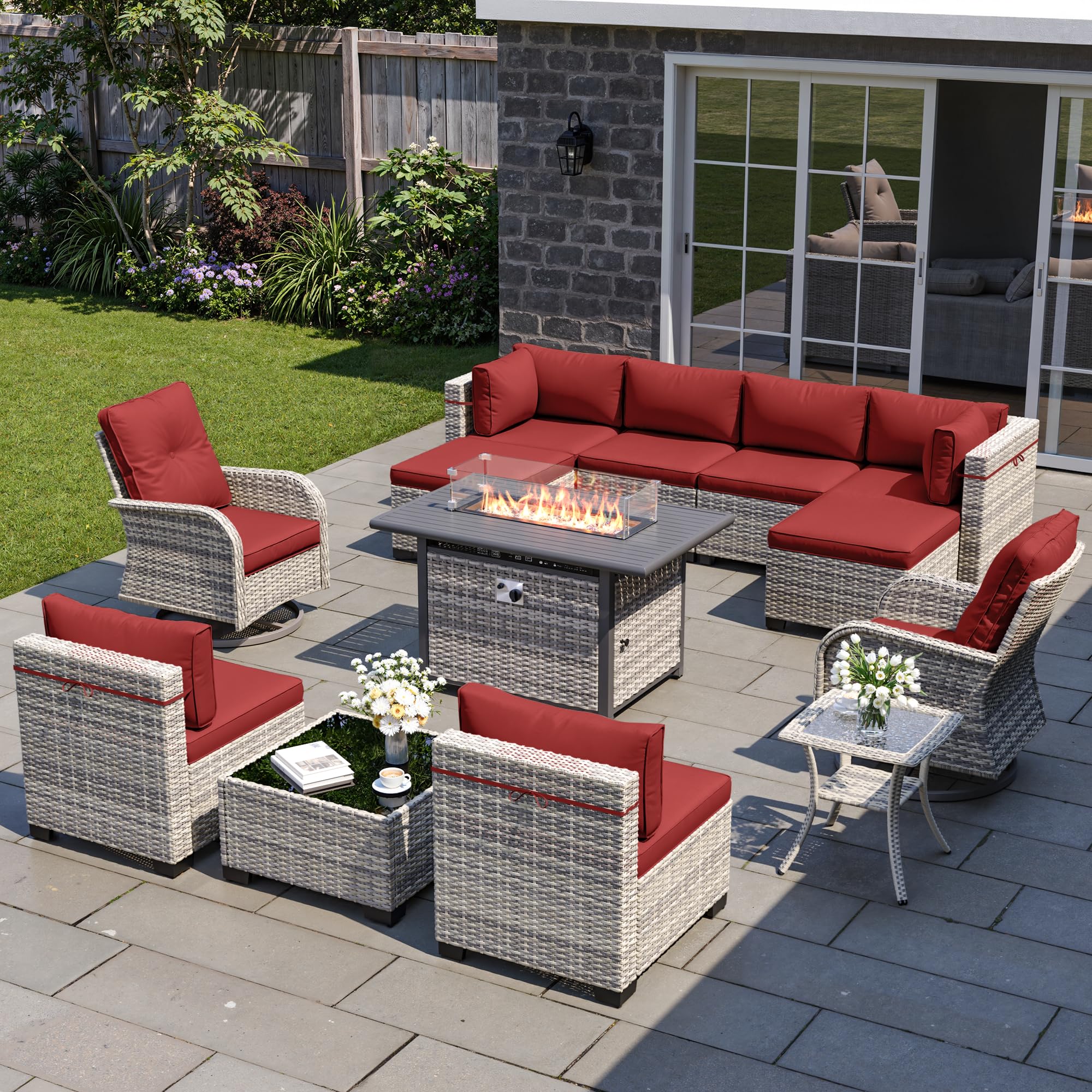 Outdoor PE Wicker Rattan Modular Patio Sectional Sofa Set