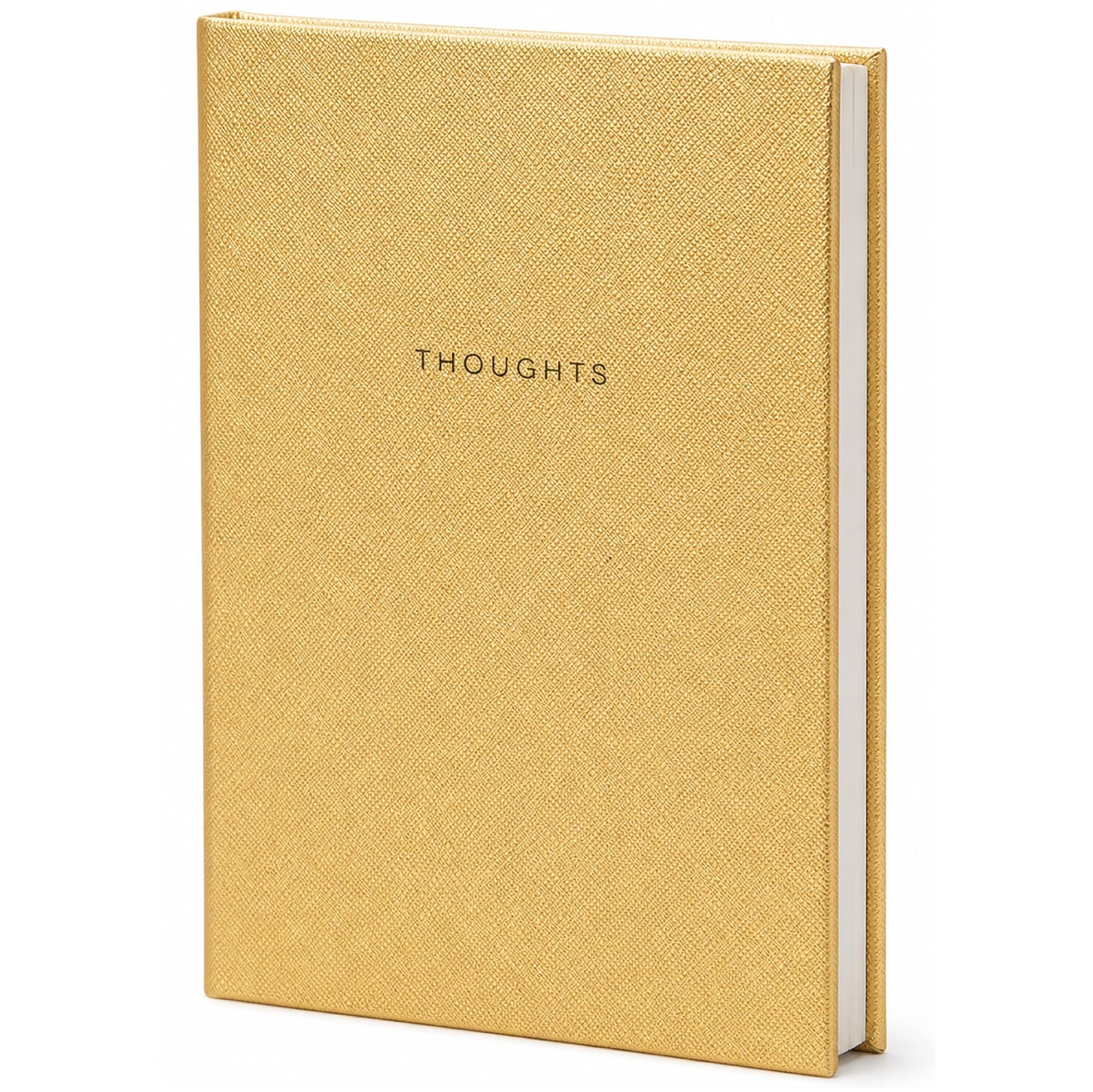 WORLD TRAVELER Eccolo Lined Journal Notebook, Hard Cover, Gold, 256 Ruled Pages, Medium 5.75-x-8.25 inches โ image 1