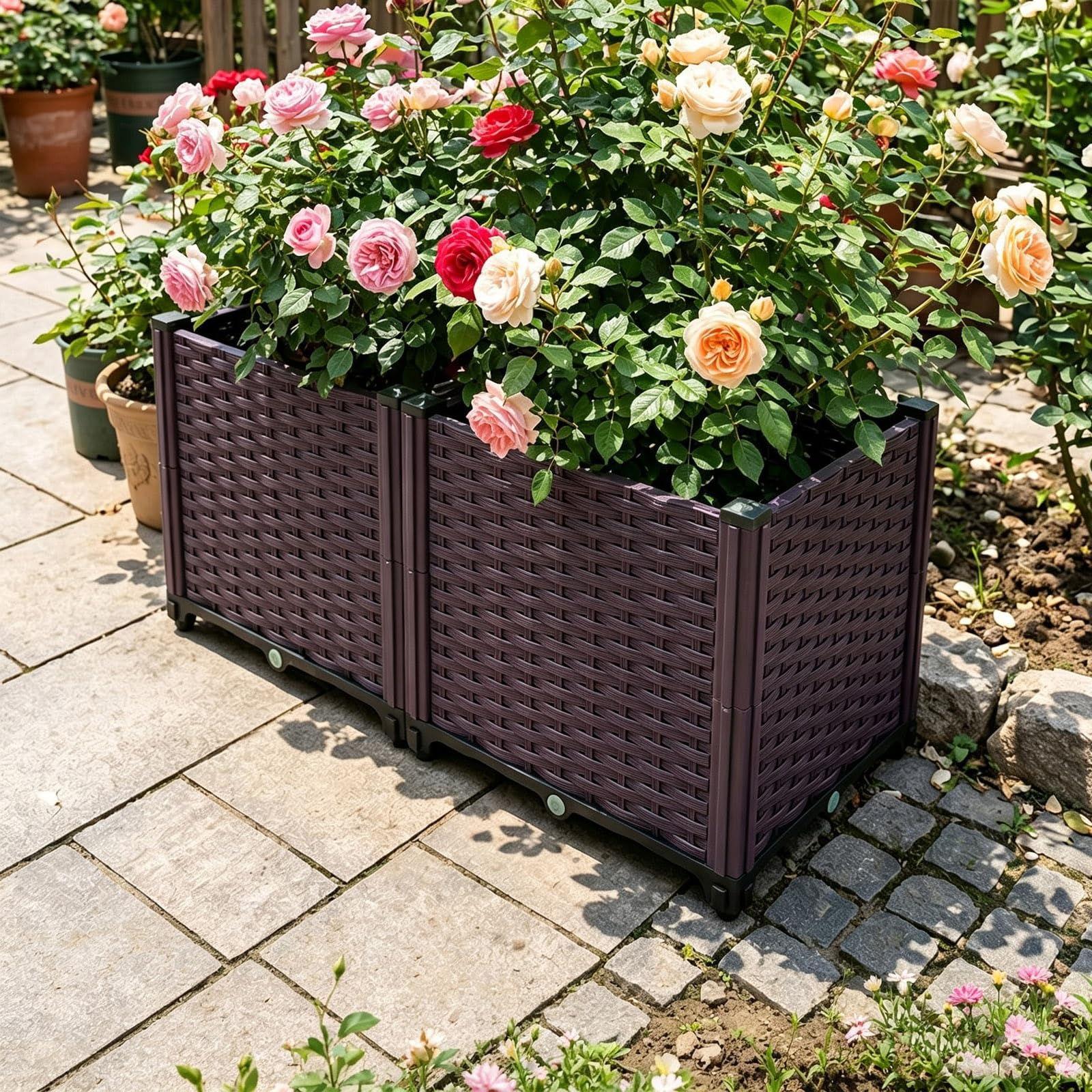 ASYJVWYZ Vegetable Growing Box, Stackable Planter, Raised Garden Bed