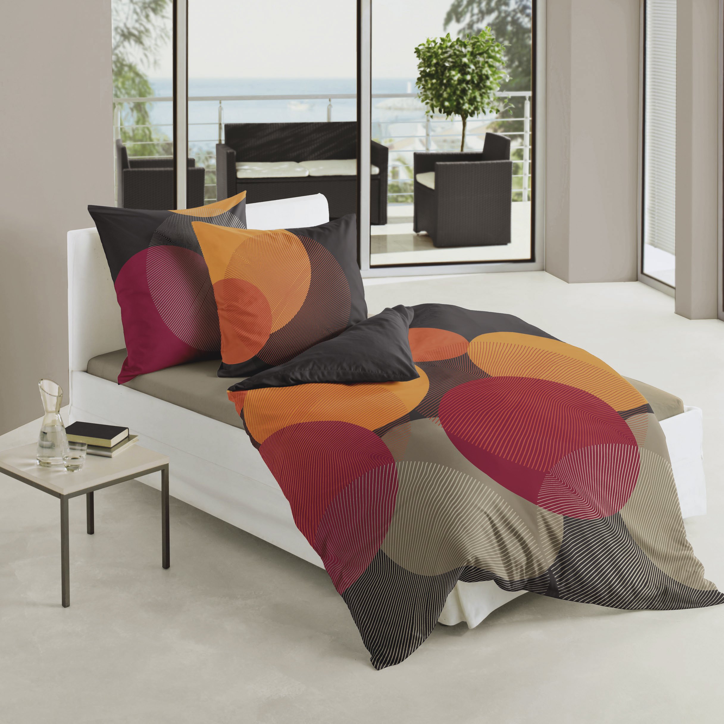 Bierbaum, Mako-Satin Bettwäsche , Designed in Germany, 6155 kakao 09, 135x200 cm + 80x80 cm