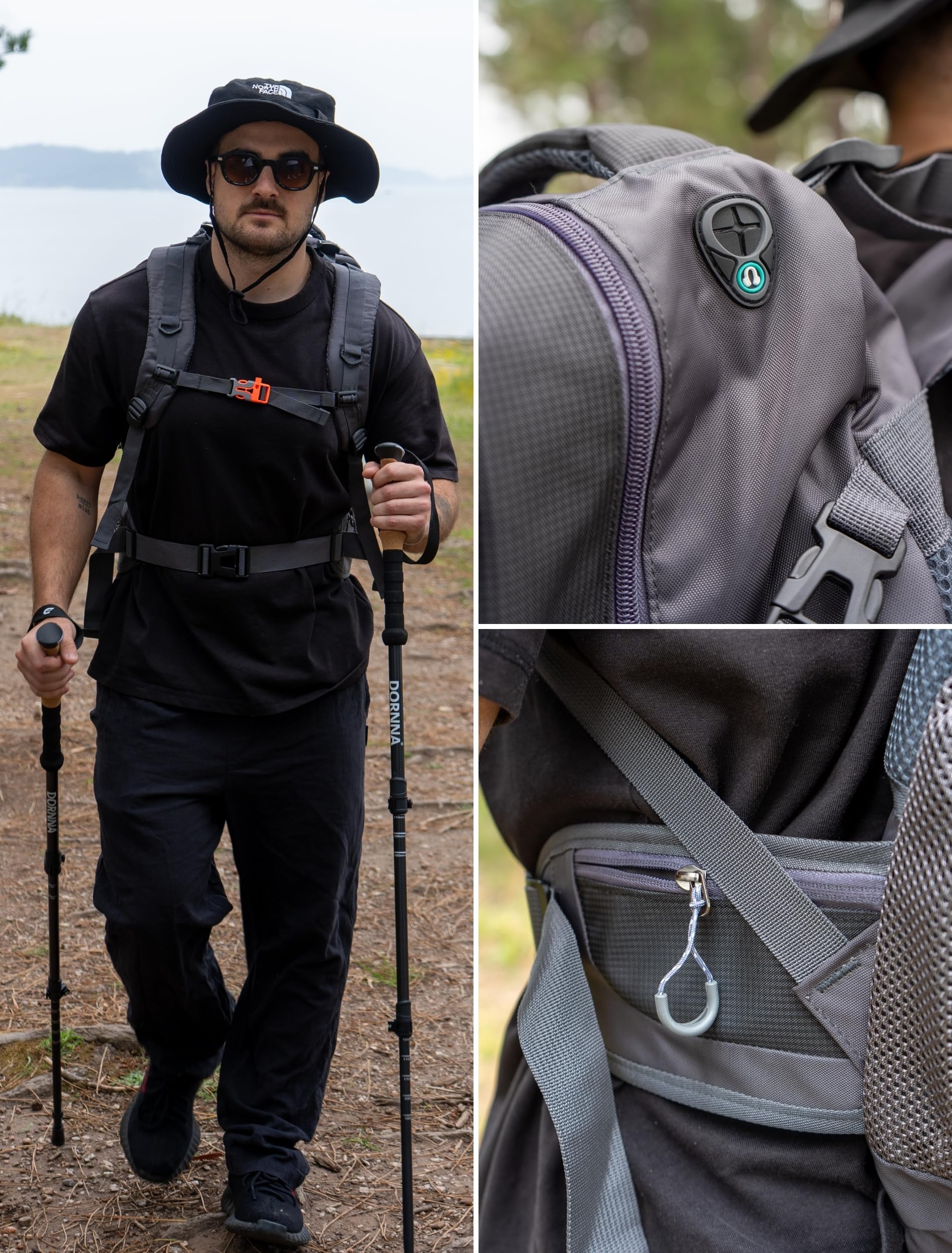 Sac a Dos Randonnee 60L Imperméable, Sac Randonnée, Voyage Léger, Sac de Voyage Cabine Pliable, Sac a Dos Homme Montagne Trekking, Kit Survie Guerre.