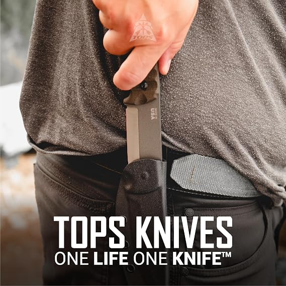 Tops Knives TPBRAK02R: Brakimo Tungsten Coated Fixed