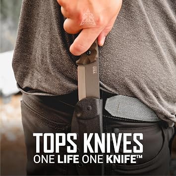 Tops Knives TPBRAK02R: Brakimo Tungsten Coated Fixed
