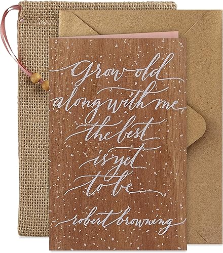 Hallmark Tarjeta de boda de madera, tarjeta de despedida de soltera, tarjeta de compromiso (The Best is Yet to Bee)