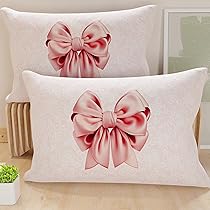 PETTI Artigiani Italiani – Coppia di Federe Cuscino 40×145 cm in Microfibra, Cuscini Arredo Camera da Letto, Divano, Salotto, Set 2 Fodere Copricuscino, Federa Fiocco Rosa, 100% Made in Italy