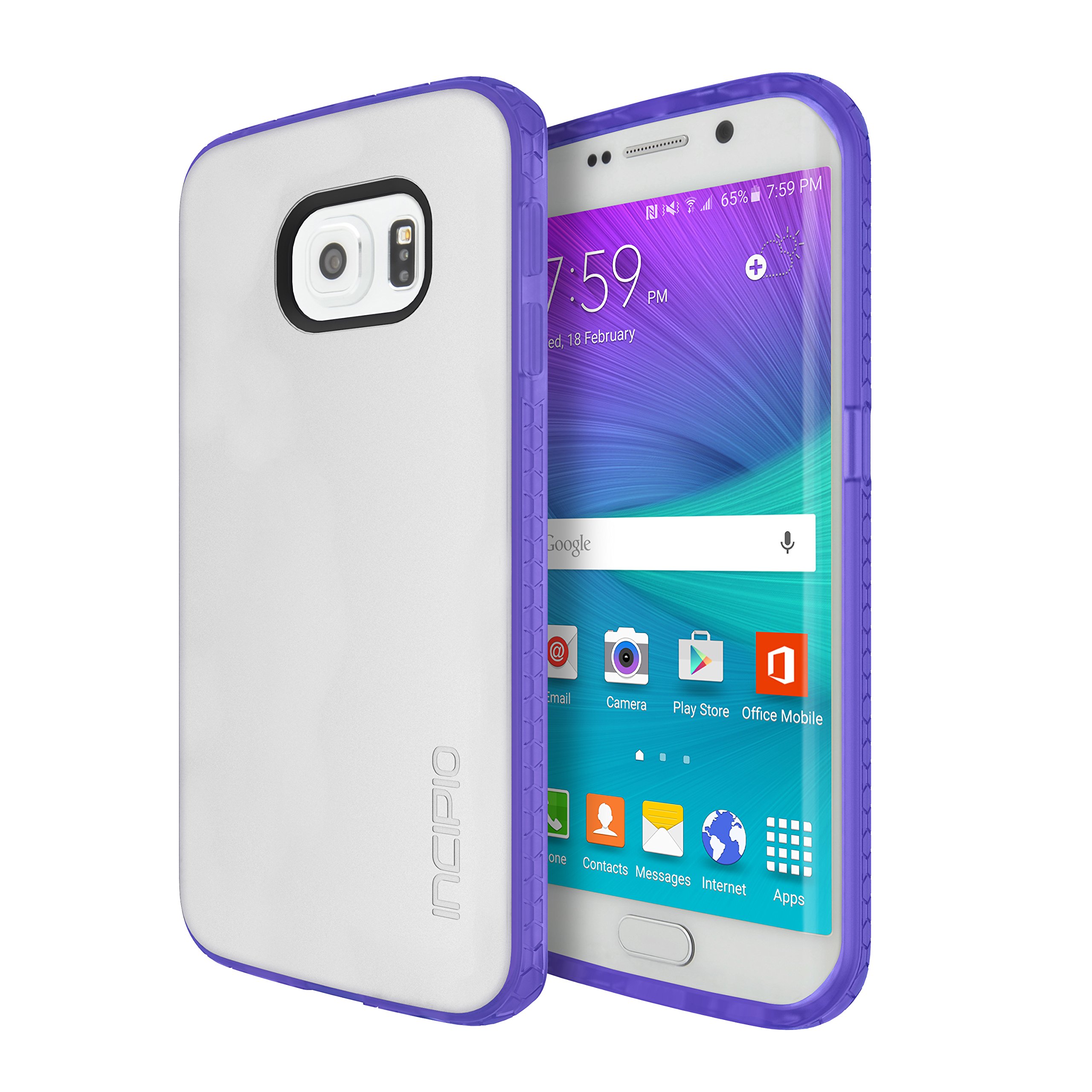 IncipioOctane Carrying Case for Samsung Galaxy S6 Edge - Retail Packaging - Frost/Neon Purple