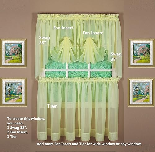 Vista 408 de Today's Curtain - Cortina Emelia de gasa original, panel de 84 pulgadas, negro, 60 pulgadas de ancho x 84 pulgadas de largo