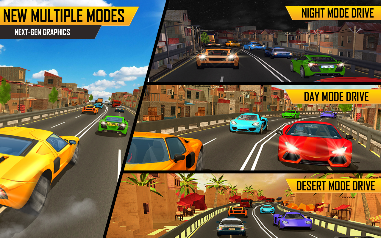 3D Car Racing Games City Traffic Escape 3D Kids Car Games Highway
