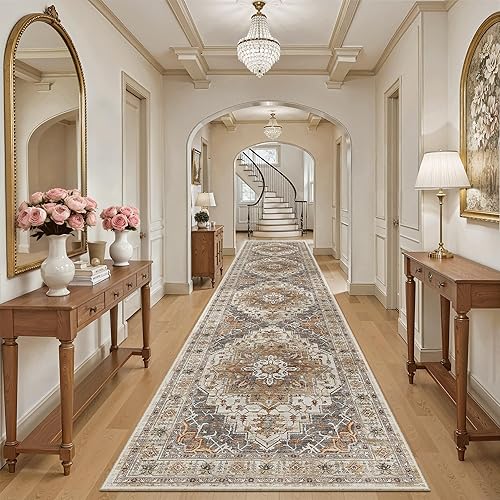 Miniatura 139 de Madane Alfombra lavable de 2 x 3 pies, alfombra de entrada pequeña, antideslizante, vintage, para entrada interior, alfombra de pelo bajo