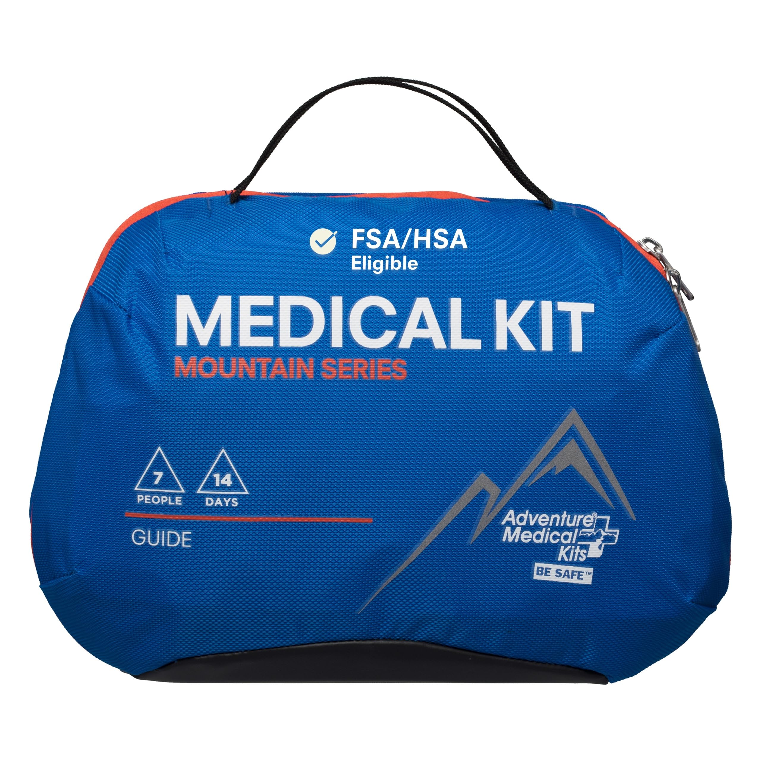 Adventure Medical Kits Mountain Series Medical Kit - Guide - Emergency Medical First Aid Kit - for 7 People for 14 Days - Comes with QuikClot Gauze, C-Splint, Guide Book & More - 163 Pieces