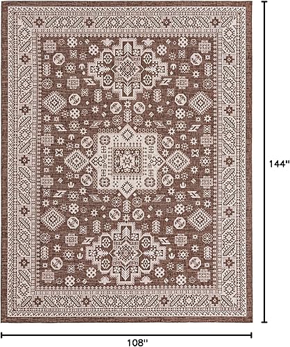 Miniatura 50 de Rugs.com Outdoor Aztec Collection Alfombra – 4 x 6 pies alfombra de tejido plano gris carbón perfecta para salas de estar, grandes comedores, planos