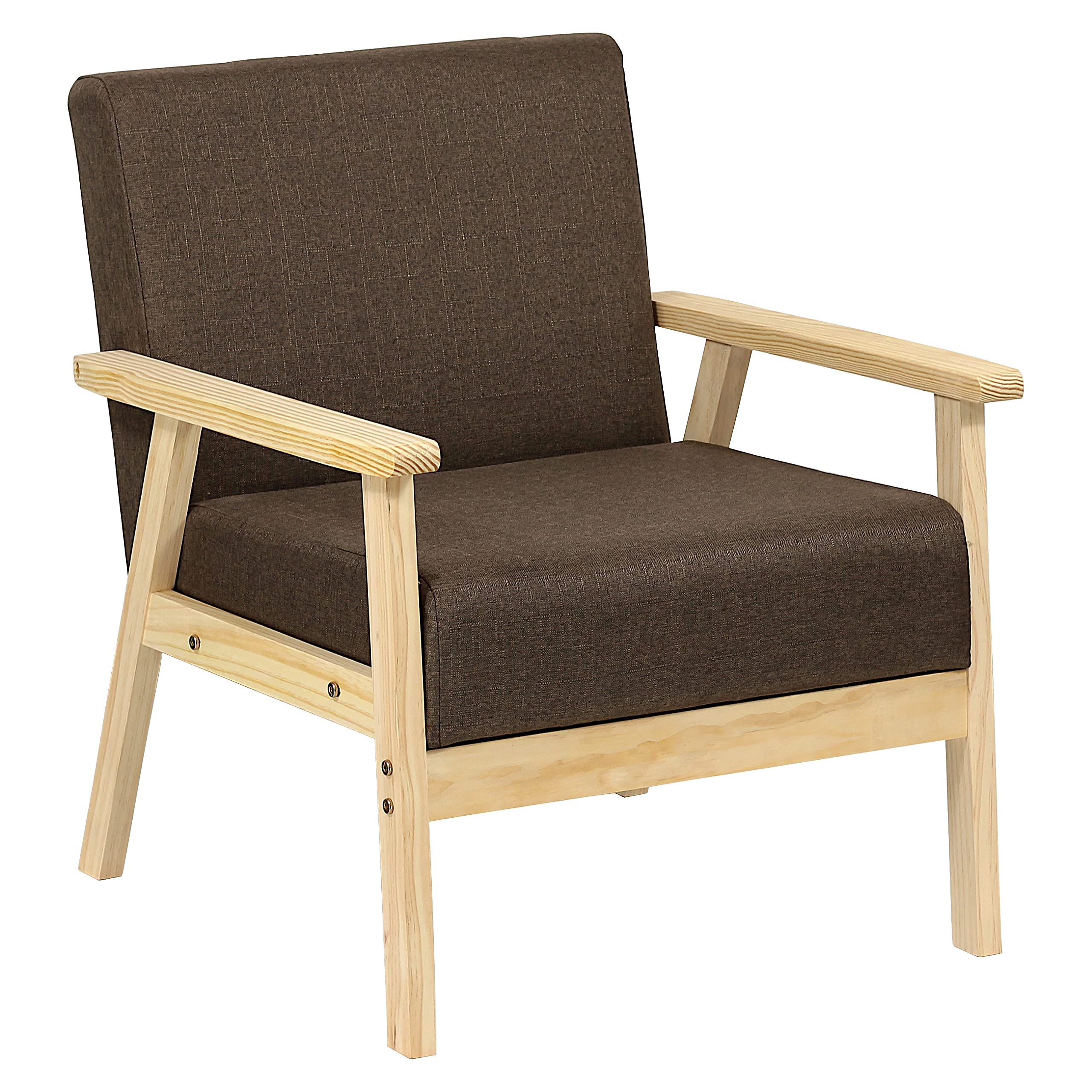 Totò Piccinni Poltrona WOOD con struttura in legno di abete naturale non trattata (Marrone, Poltrona)
