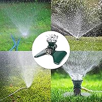 Vista 6 de Biswing Paquete de 3 aspersores de césped, rociadores cuadrados de metal resistente, riego de área grande de 360 grados, rociadores de agua