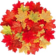 1100 Pcs Fall Leaves Artificial Maple Leaf for Halloween Thanksgiving Christmas Autumn Table Fall Decor,Fake Maple Leaves Autumn Fall Weeding Decorations for Reception,Party,Indoor Outdoor Wreath
