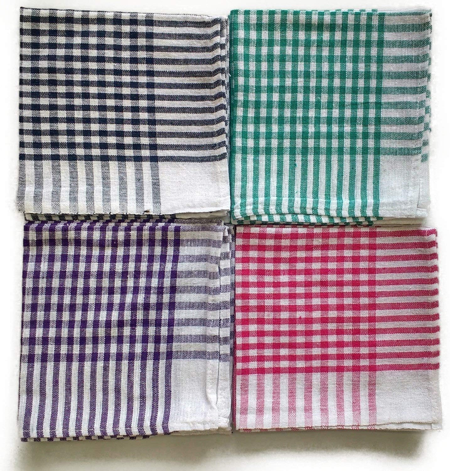 Cotton Duster Cloth with 1 Check Duster Cloth Free (Pack of 6) Material- Cotton, Color-Multi
