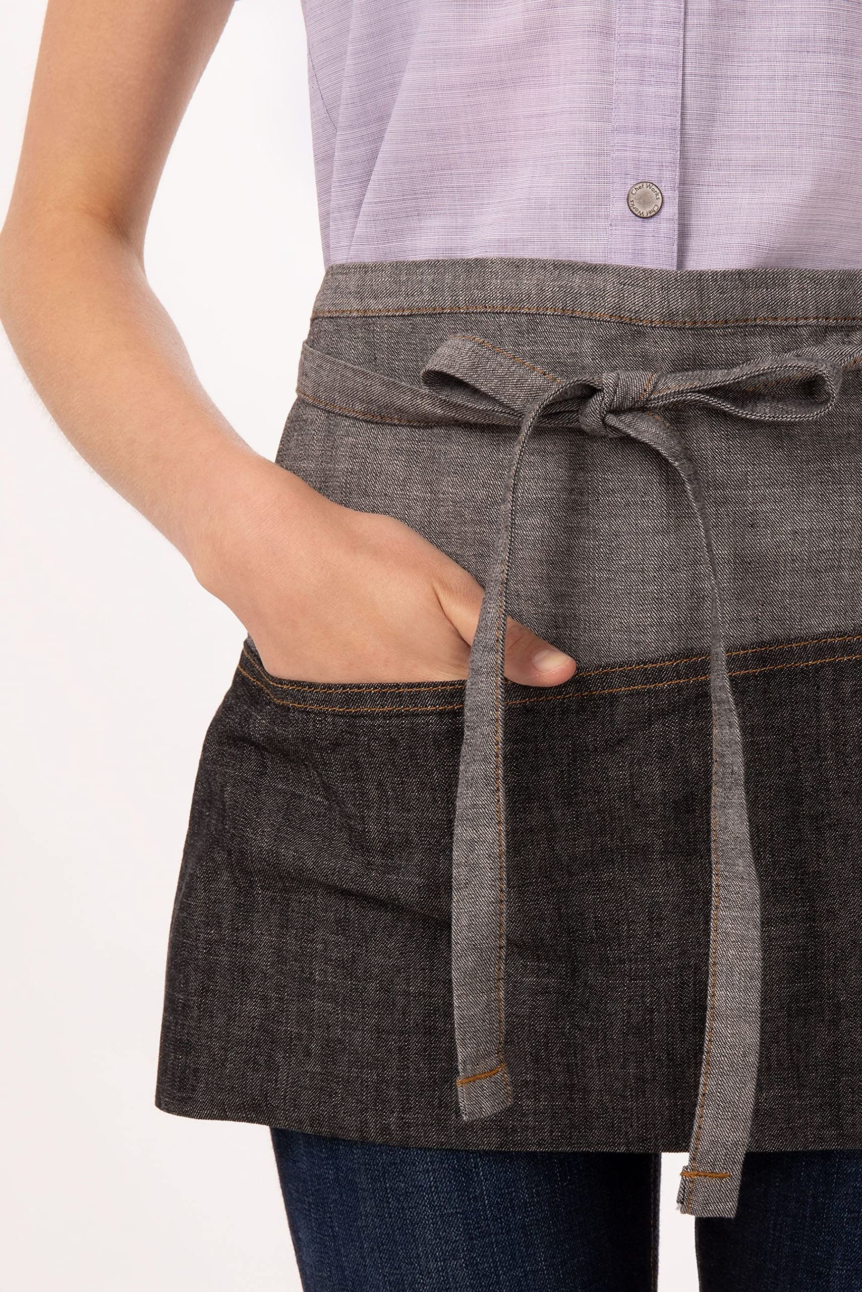 Chef Works Delantal unisex de cintura Manhattan