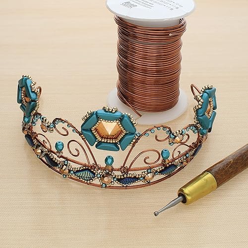 Miniatura 6 de The Beadsmith Redondea tu herramienta de alambre con burlete de copa de 0071in 525 pulgadas mango de madera alambre liso y extremos cortados de