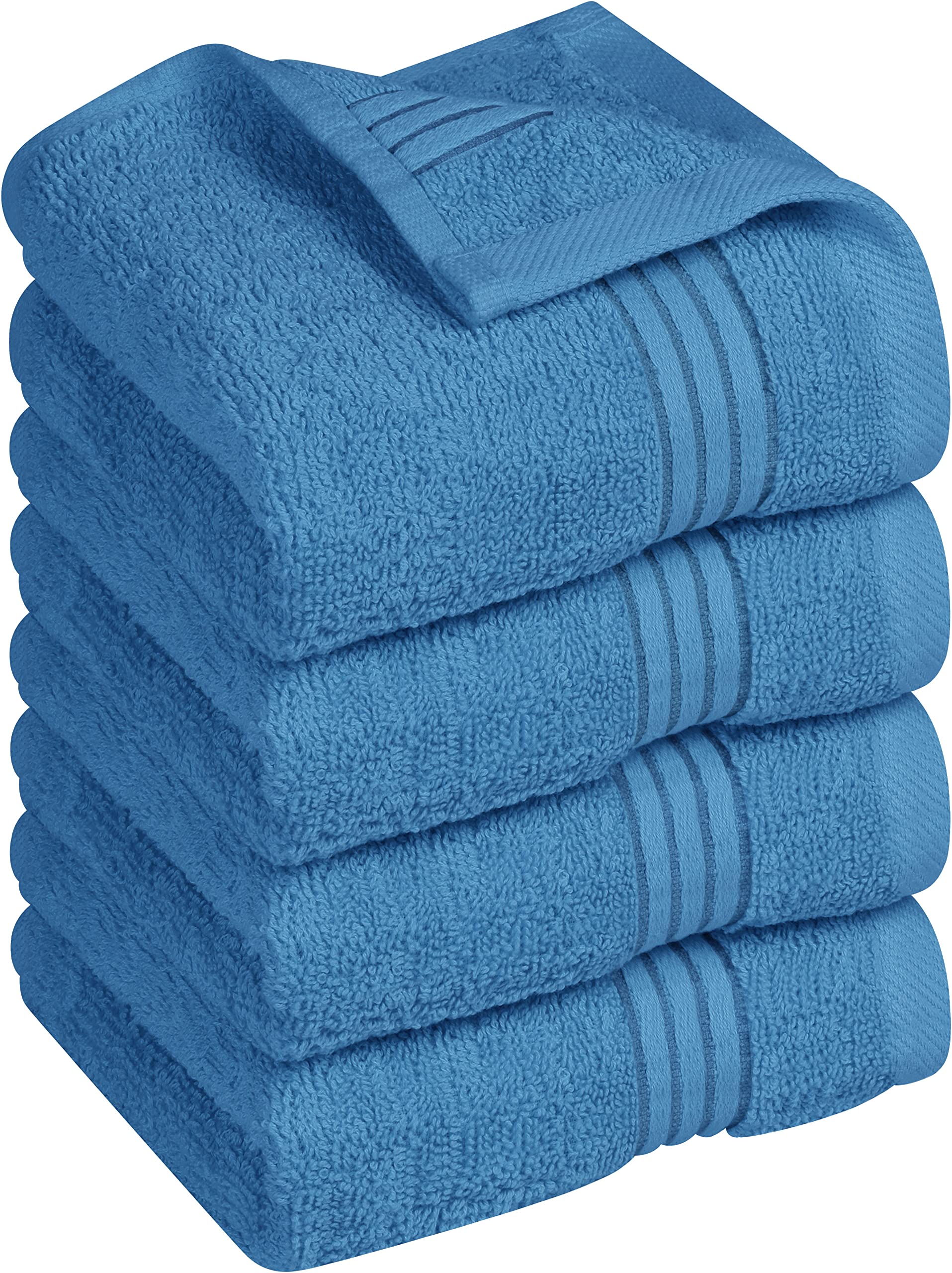 Utopia Towels Luxury Wash Cloths Set, 12 x 12 Inches, 600 GSM, 100% Cotton Ring Spun, Highly Absorbent and Soft Feel Washcloths for Bathroom, Spa, Gym, and Face, Grey, Pack of 4