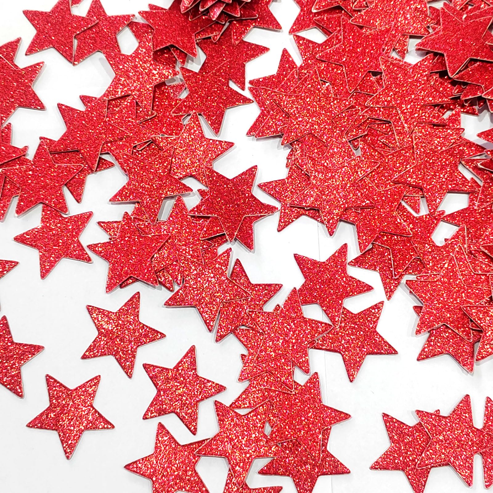 1.2 inch Red Glitter Star Confetti,Red Confetti For Table Decor,200PCS
