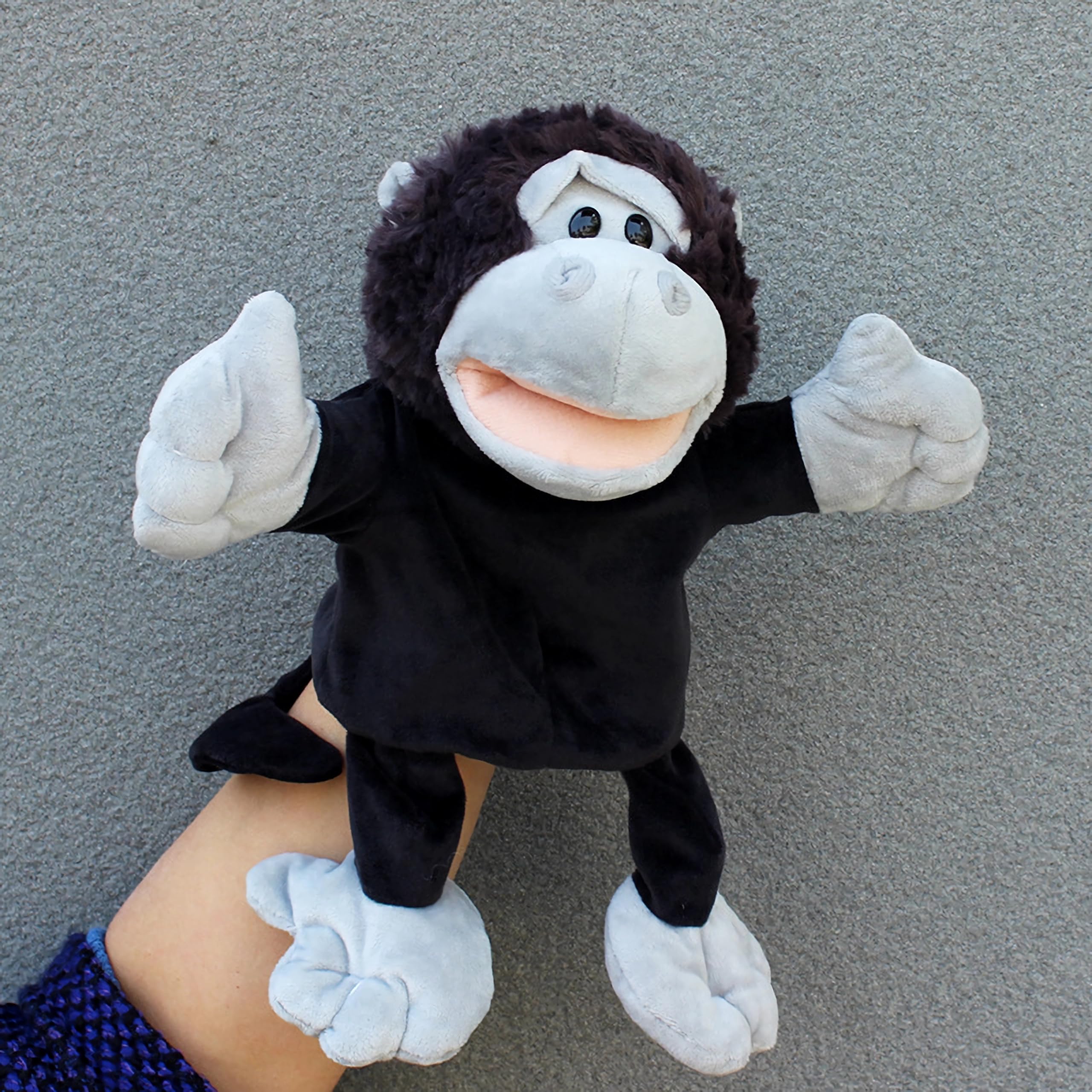 Marionetas de mano de animales para niños, incluye lobo, tigre, león, mono con patas, perfectas para contar historias, enseñanza, preescolar, regalos de cumpleaños (boca abierta móvil) — view 17