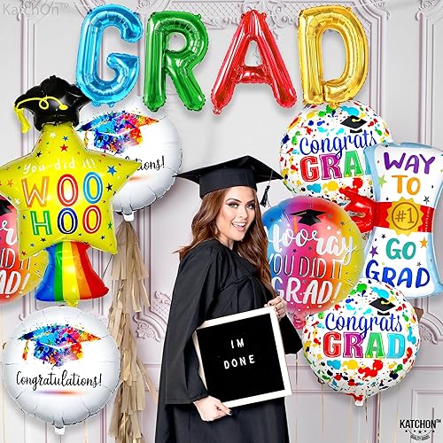 Miniatura 8 de KatchOn, Multicolor Graduation Balloons Set - Pack of 12  Big, 41 Inch, Star Balloons  Congrats Grad Balloons, 2024 Graduation Party Decorations