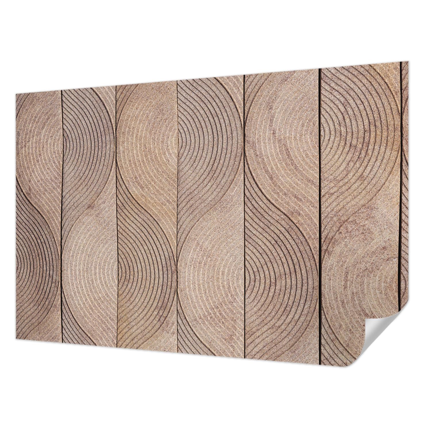 Papier peint autocollant mural 104x70 cm moderne vagues de bois