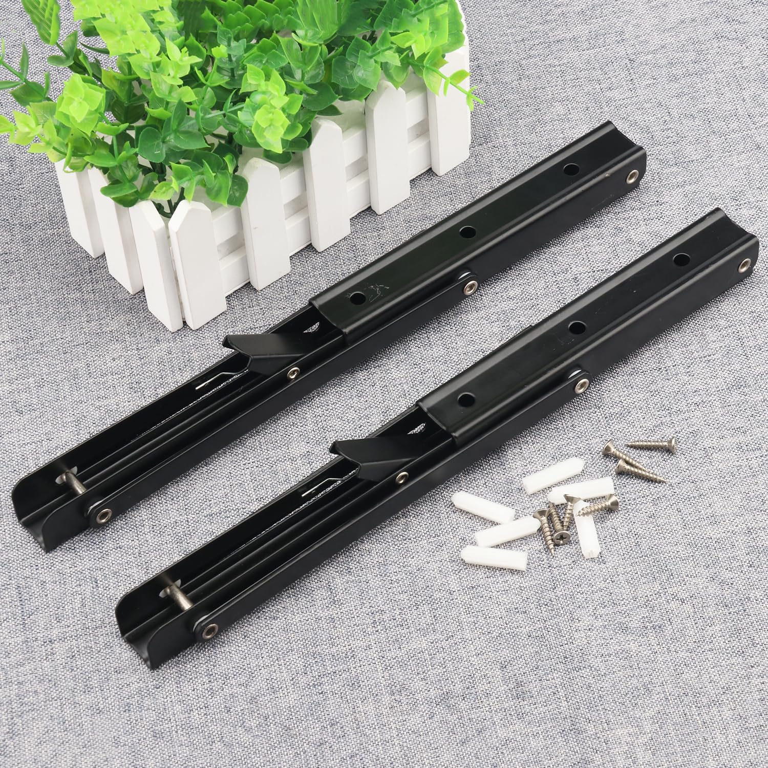 3 Paar 6 Stück 30,5 cm faltbare Regalhalterungen, Metall, zusammenklappbare Regalhalterung für Bank, Tisch, robuste Regalhalterung, Wandmontage, platzsparend, DIY-Halterung, von GENHAKON.