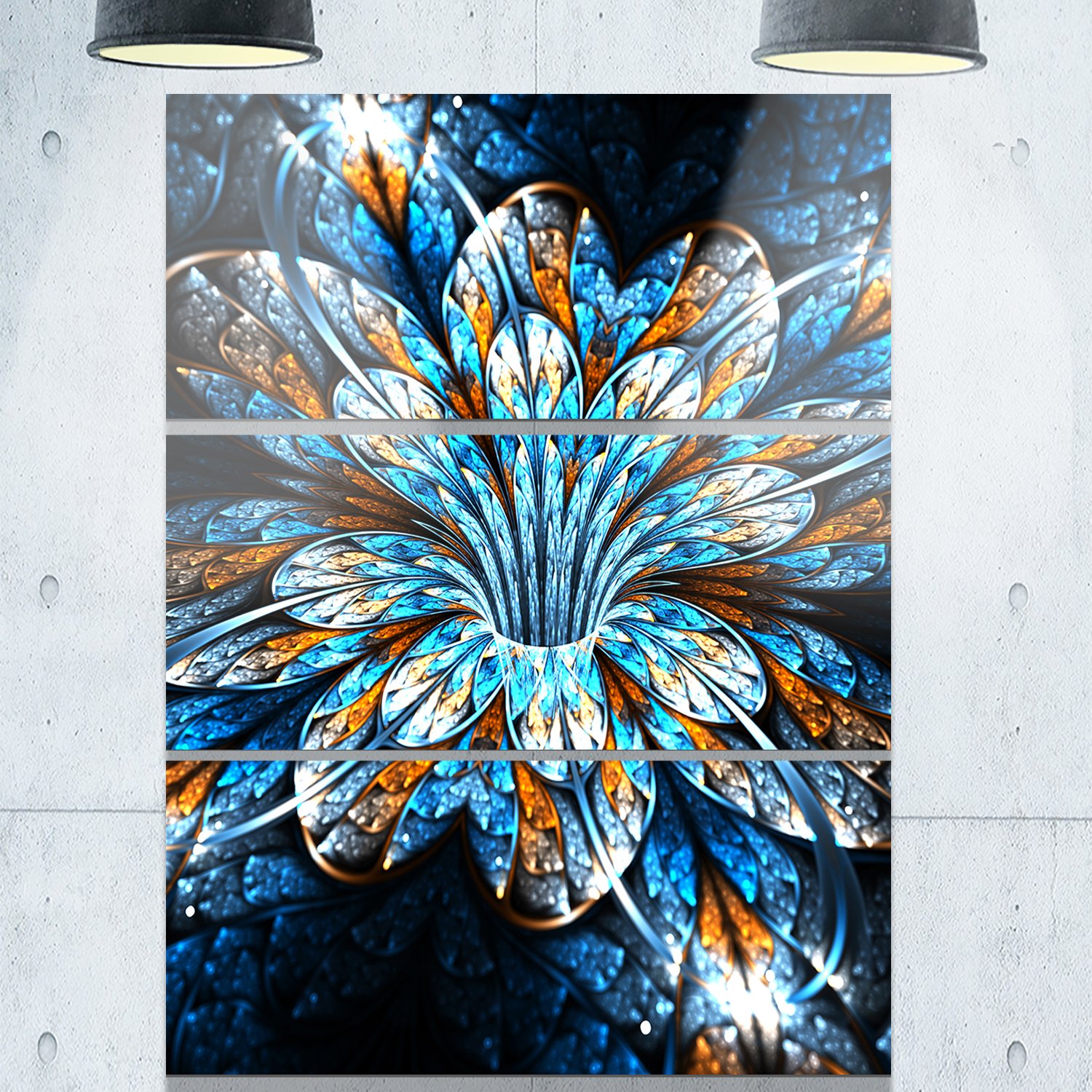 Amazon.co.jp: DesignArt mt8672 – 3pvターコイズFractal Flower in