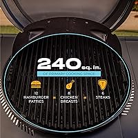 Vista 5 de Charbroil Dual Fuel 3-in-1 Bistro Pro Electric Grill & Griddle + Charcoal Mode Outdoor BBQ, Red - 25302146