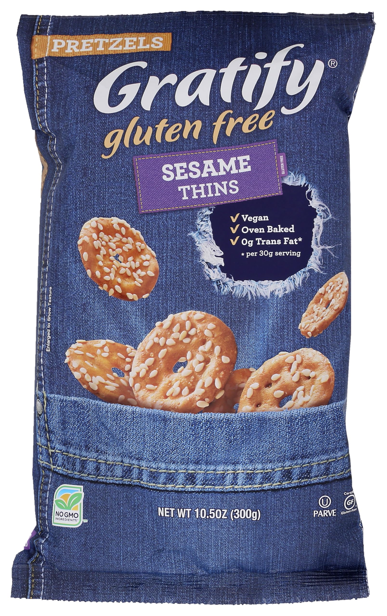 Gratify Pretzel Gf Thin Sesame 10.5oz
