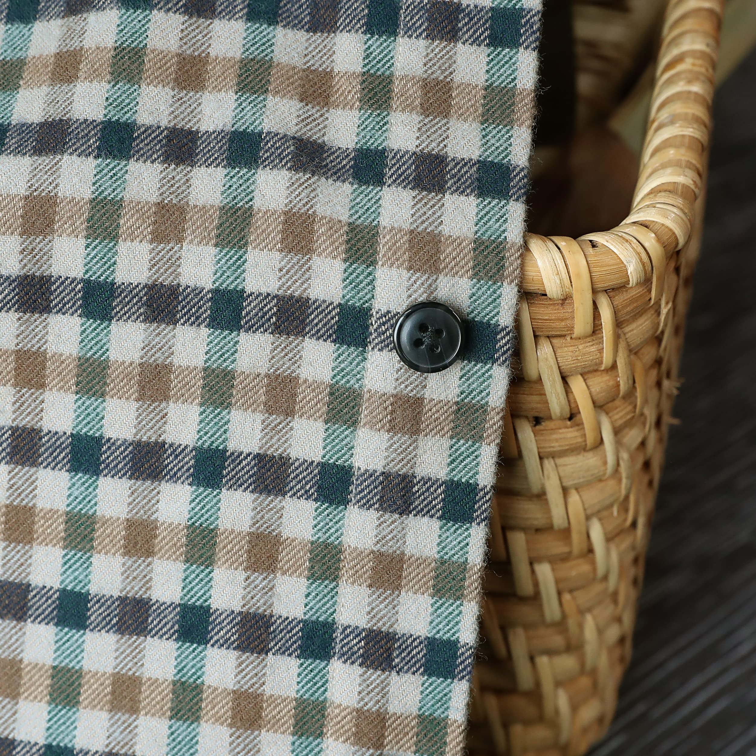 Dubinik® Camicia Flanella Uomo Camicia Quadri Uomo Cotone Casual Button Down Invernale Camicia in Flanella Leggera con Tasche