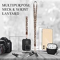 Vista 31 de Soporte de tarjetas de ID 2 en 1, cartera chica multiusos, correa de muñeca extraíble, cordón para cuello, ventana clara, 5 ranuras, para teléfono