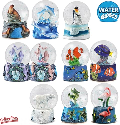 Miniatura 3 de Globo de agua - Tortugas marinas de Deluxebase. Decoración de animales de globo de nieve con figura de tortugas marinas. Globo de purpurina de