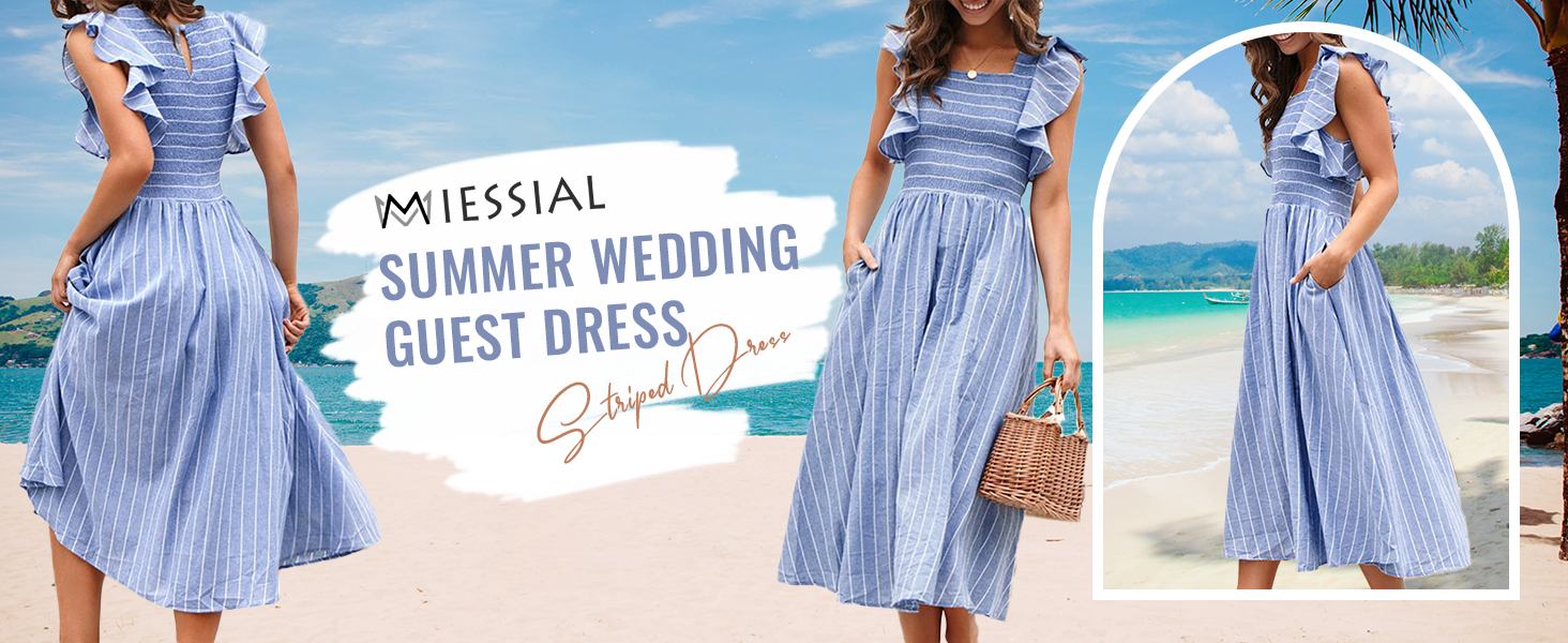 Watch linen dress beach flowy dress ruffle midi dress on Amazon Live