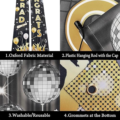 Miniatura 3 de KatchOn, Cartel grande para puerta de graduación  72 x 12 pulgadas  Cartel de felicitación para decoraciones de graduación de clase de 2024 negro y